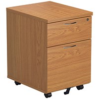 Jemini 2 Drawer Mobile Pedestal, Oak Jemini 2 Drawer Mobile Pedestal, Oak