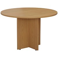 Jemini Round Meeting Table, 1100mm Wide, Oak
