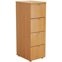 First 4 Drawer Filing Cabinet 464x600x1365mm Beech KF79917