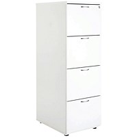 First Foolscap Filing Cabinet, 4 Drawer, White