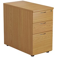 First 3 Drawer Desk High Pedestal 404x800x730mm Deep Nova Oak