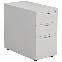 First 3 Drawer Desk High Pedestal, 800mm Deep, White