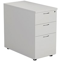 First 3 Drawer Desk High Pedestal 404x800x730mm Deep White