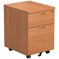 First 2 Drawer Mobile Pedestal, Beech