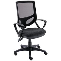 Astin Nesta Mesh Back Operator Chair with Fixed Arms, Charcoal