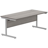 Astin 1800mm Rectangular Desk, Silver Cantilever Legs, Grey Oak