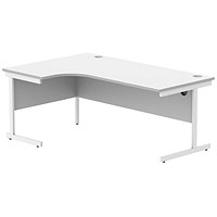 Astin 1800mm Corner Desk, Left Hand, White Cantilever Legs, White