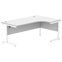 Astin 1800mm Corner Desk, Right Hand, White Cantilever Legs, White
