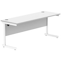 Astin 1800mm Slim Rectangular Desk, White Cantilever Legs, White