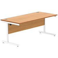 Astin 1800mm Rectangular Desk, White Cantilever Legs, Beech