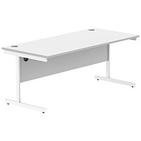 Astin 1800mm Rectangular Desk, White Cantilever Legs, White