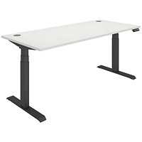 Polaris Dual Motor Sit-Stand Desk, Black Leg, 1800mm, White Top