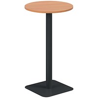 Jemini Origin Round Table, 600mm Wide, 1145mm High, Black Leg, Beech