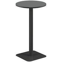 Jemini Origin Round Table, 600mm Wide, 1145mm High, Black Leg, Black