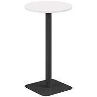Jemini Origin Round Table, 600mm Wide, 1145mm High, Black Leg, White