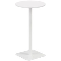 Jemini Origin Round Table, 600mm Wide, 1145mm High, White Leg, White