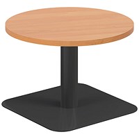 Jemini Origin Round Table, 600mm Wide, 430mm High, Black Leg, Beech