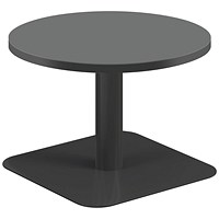 Jemini Origin Round Table, 600mm Wide, 430mm High, Black Leg, Black