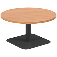 Jemini Origin Round Table, 800mm Wide, 430mm High, Black Leg, Beech Jemini Origin Round Table, 800mm Wide, 430mm High, Black Leg, Beech