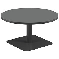 Jemini Origin Round Table, 800mm Wide, 430mm High, Black Leg, Black