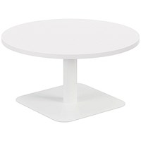 Jemini Origin Round Table, 800mm Wide, 430mm High, White Leg, White Jemini Origin Round Table, 800mm Wide, 430mm High, White Leg, White