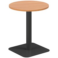 Jemini Origin Round Table, 600mm Wide, 725mm High, Black Leg, Beech