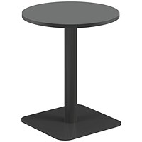 Jemini Origin Round Table, 600mm Wide, 725mm High, Black Leg, Black