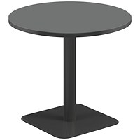Jemini Origin Round Table, 800mm Wide, 725mm High, Black Leg, Black