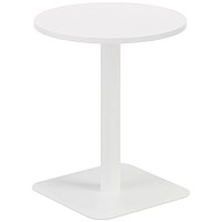Jemini Origin Round Table, 600mm Wide, 725mm High, White Leg, White
