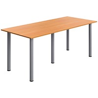 Serrion Pole Leg Rectangular Table, 1800x800mm, Beech