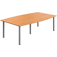 Serrion Pole Leg Barrel Shaped Table, 2400x1200mm, Beech