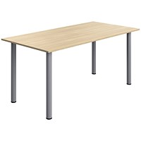 Serrion Pole Leg Rectangular Table, 1600x800mm, Oak
