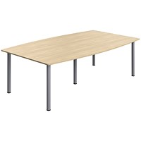 Serrion Pole Leg Barrel Shaped Table, 2400x1200mm, Oak