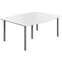 Serrion Pole Leg Barrel Shaped Table, 1800x1200mm, White