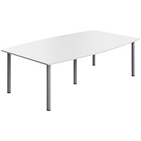 Serrion Pole Leg Barrel Shaped Table, 2400x1200mm, White