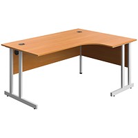 Serrion 1600mm Corner Desk, Right Hand, White Cantilever Legs, Beech Serrion 1600mm Corner Desk, Right Hand, White Cantilever Legs, Beech