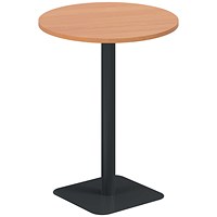 Jemini Contract Round Table, 800mm Wide, 1145mm High, Black Leg, Beech Jemini Contract Round Table, 800mm Wide, 1145mm High, Black Leg, Beech