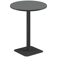 Jemini Contract Round Table, 800mm Wide, 1145mm High, Black Leg, Black