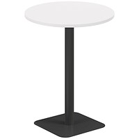 Jemini Origin Round Table, 800mm Wide, 1145mm High, Black Leg, White