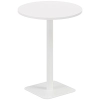 Jemini Contract Round Table, 800mm Wide, 1145mm High, White Leg, White