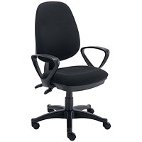 Two Lever Sheaf Operator Chair Black with Fixed Arms