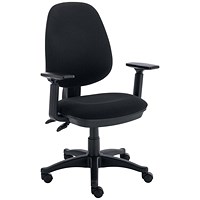 Two Lever Sheaf Operator Chair Black with Adjustable Arms