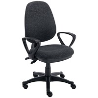 Two Lever Sheaf Operator Chair Charcoal with Fixed Arms