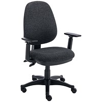 Two Lever Sheaf Operator Chair Charcoal with Adjustable Arms