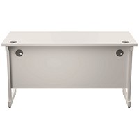 Jemini 1400mm Slim Rectangular Desk, White Cantilever Leg, White Jemini 1400mm Slim Rectangular Desk, White Cantilever Leg, White