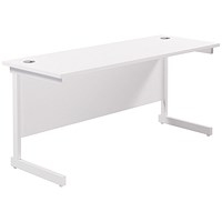 Jemini 1800mm Slim Rectangular Desk, White Cantilever Leg, White Jemini 1800mm Slim Rectangular Desk, White Cantilever Leg, White