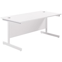 Jemini 1600mm Rectangular Desk, White Cantilever Leg, White Jemini 1600mm Rectangular Desk, White Cantilever Leg, White