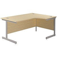 Jemini 1600mm Corner Desk, Right Hand, Silver Cantilever Legs, Maple Jemini 1600mm Corner Desk, Right Hand, Silver Cantilever Legs, Maple