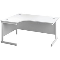 First 1800mm Corner Desk, Left Hand, White Cantilever Legs, White