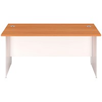 Jemini Two-Tone 1400mm Rectangular Desk, Panel End Leg, Beech & White Jemini Two-Tone 1400mm Rectangular Desk, Panel End Leg, Beech & White